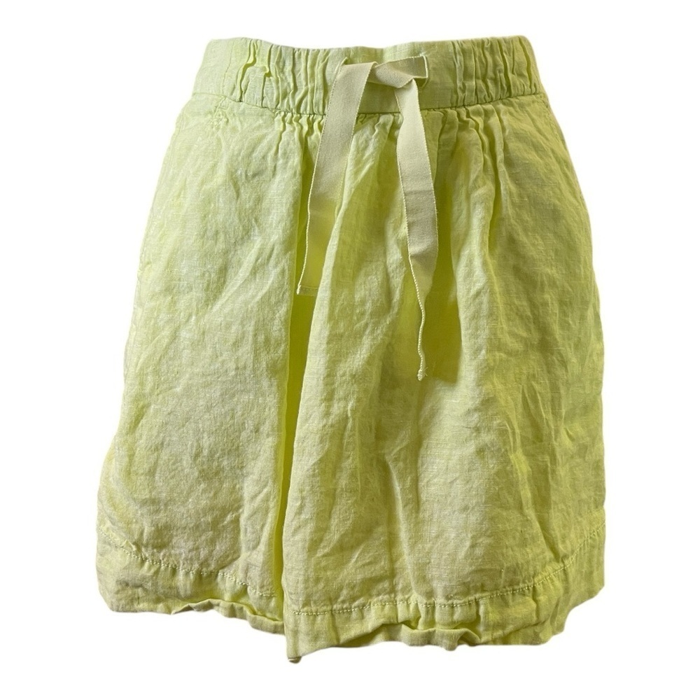 J. Crew Neon Lime Green 100% Linen Skirt Size 0 - Picture 1 of 7